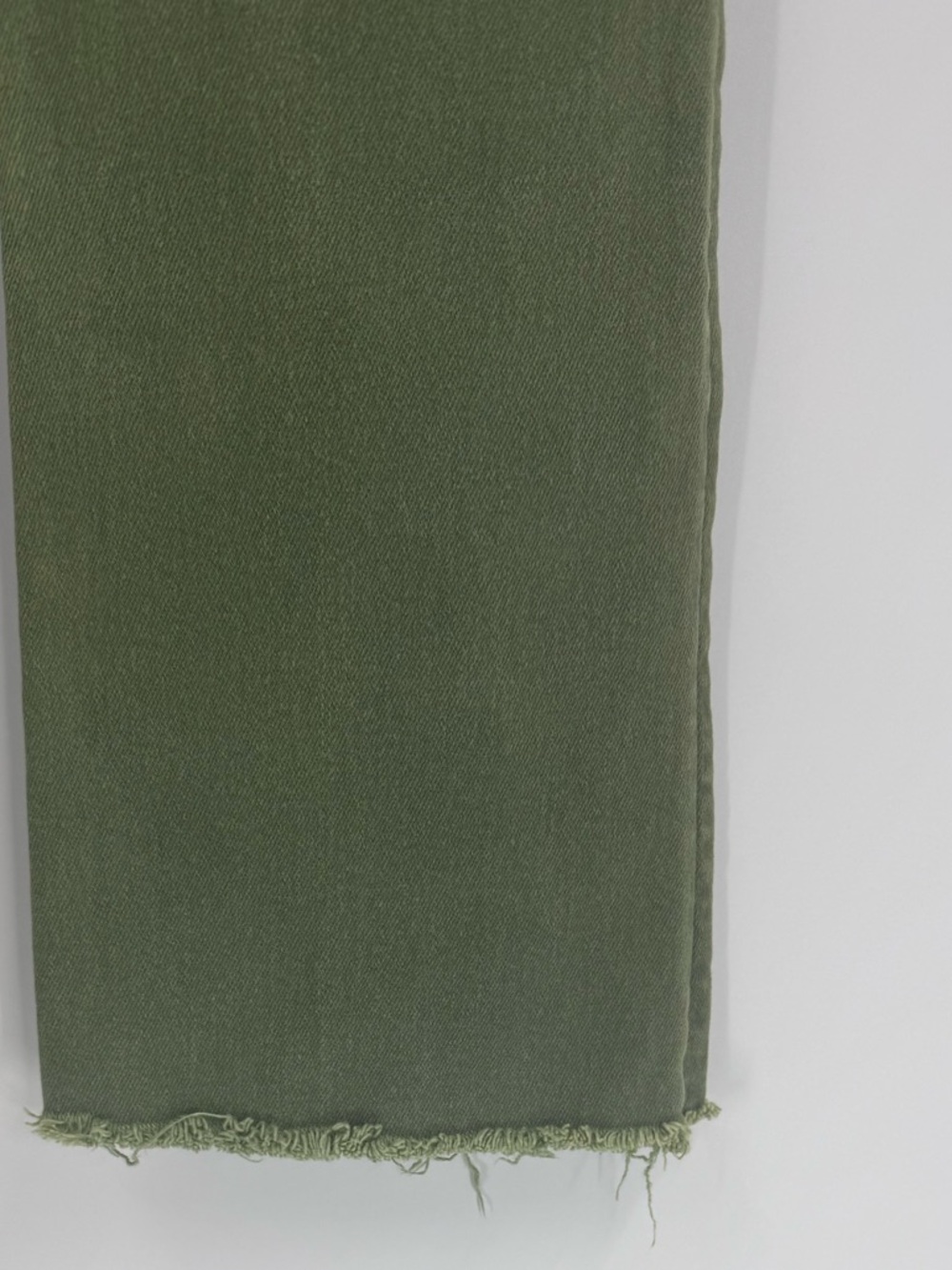 MOTHER The Hustler High Rise Raw Hem Ankle Jeans, Military Green, Size 24, NWT - Picture 8 of 12